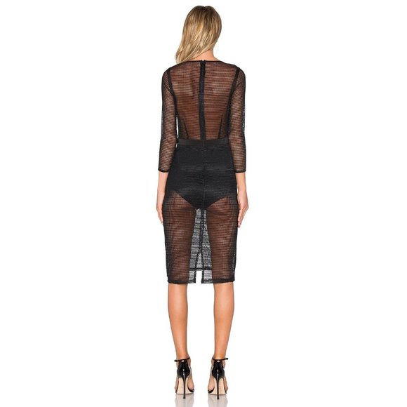 NBD Sabrina Small Black Sheer Mesh Net Sexy Romper Dress Revolve.com - Picture 3 of 16